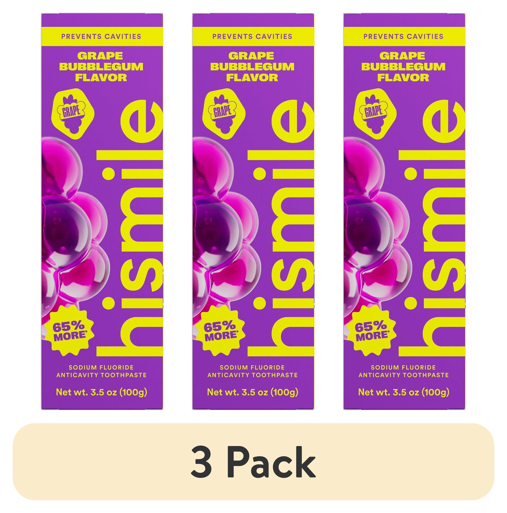 (3 pack) Grape Bubblegum Flavor Anticavity Toothpaste