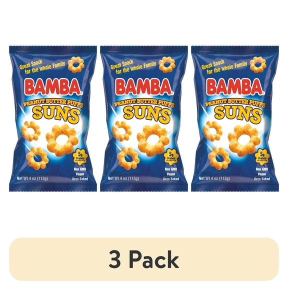 (3 pack) Bamba Peanut Butter Suns, 4 oz