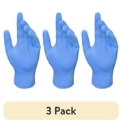 3 pack Grease Monkey Pro Cleaning, Disposable Nitrile Gloves, Blue, 100 Count Traction Grip Gloves, Male, Large