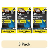(3 pack) Grease Monkey Pro Cleaning, Disposable Nitrile Gloves, Blue, 50 Count, Traction Grip, Male X-Large