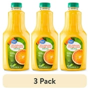 (3 pack) Great Value 100% Pasteurized Orange Juice with Pulp, Featuring Stitch, 52 fl oz