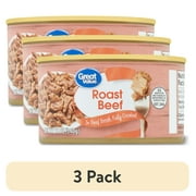 (3 pack) Great Value - 12oz Can Roast Beef in Broth