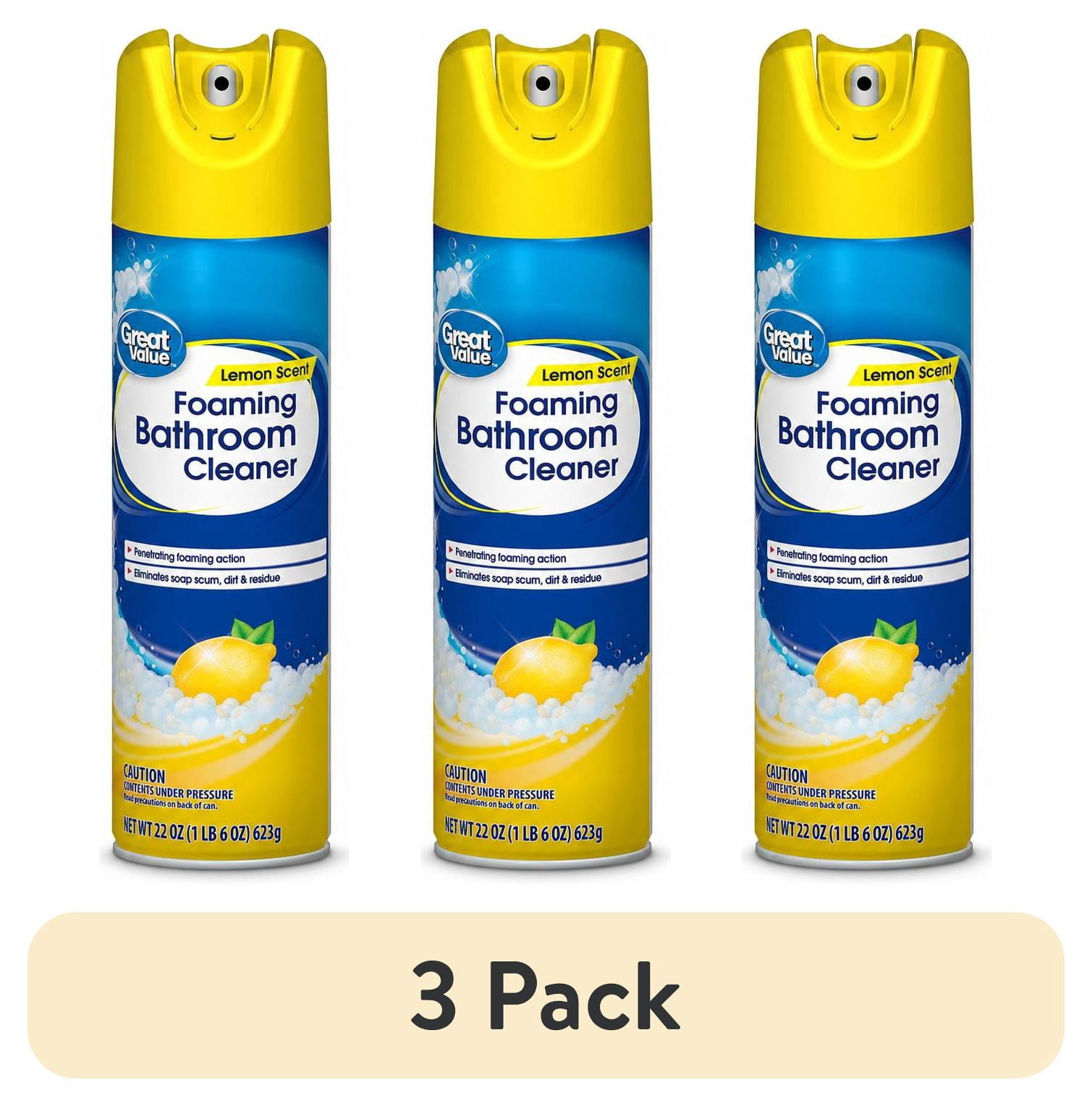 (3 pack) Great Value Lemon Scent Foaming Bathroom Cleaner, 22 oz