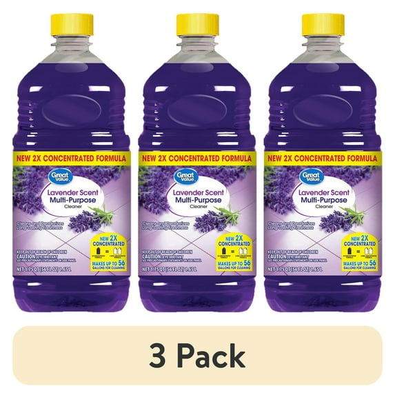 (3 pack) Great Value Concentrated Multi Purpose Cleaner, Lavender Scent, 56 fl oz