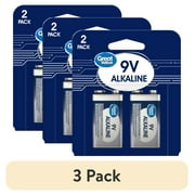 (3 pack) Great Value Alkaline 9V Batteries, 2 Count