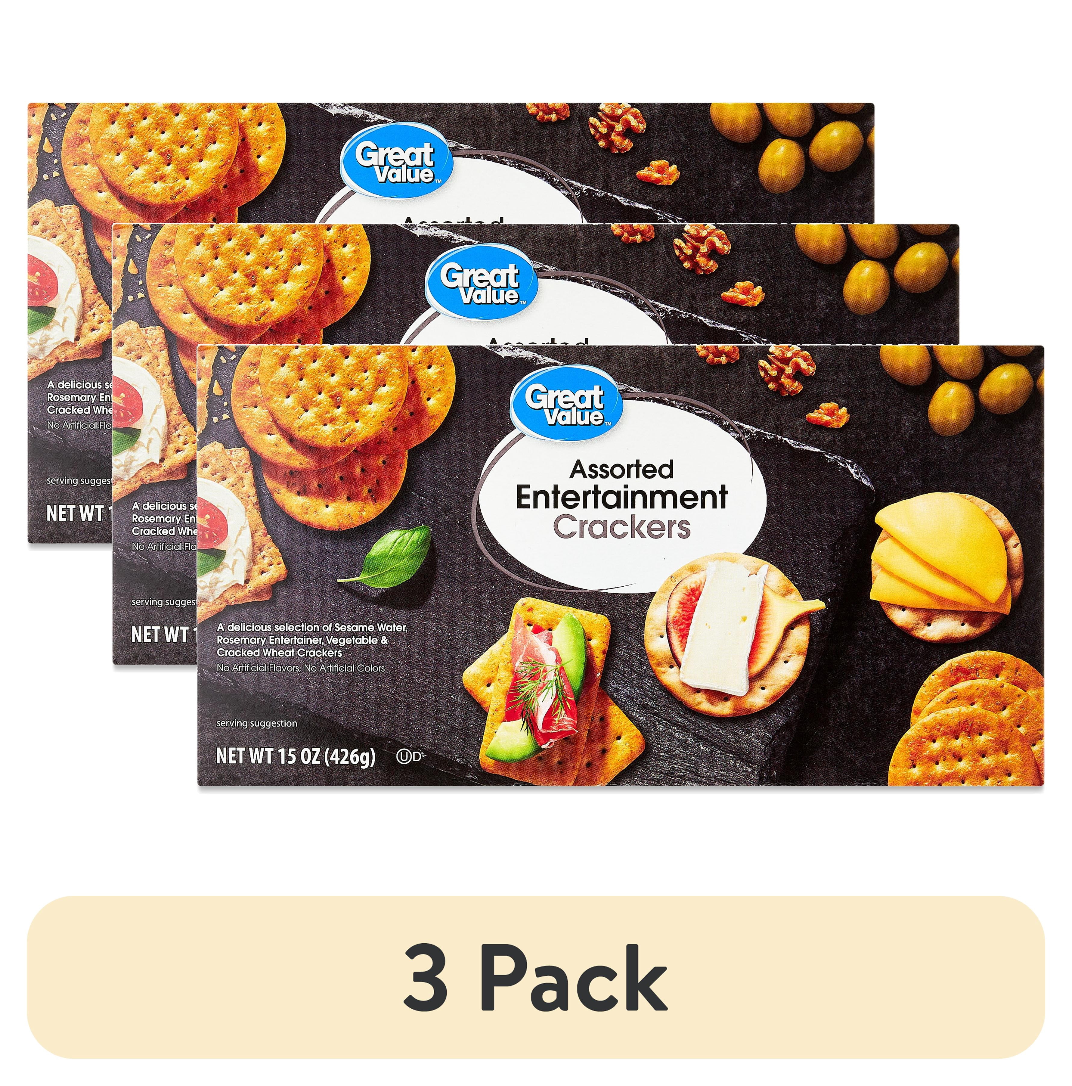 (3 pack) Great Value Assorted Entertainment Crackers, 15 oz
