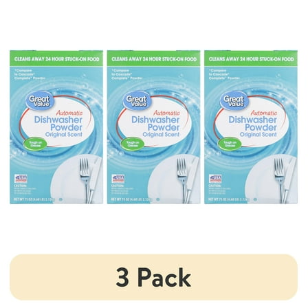 (3 pack) Great Value Automatic Dishwasher Powder, Original Scent, 75 oz, 1 Count