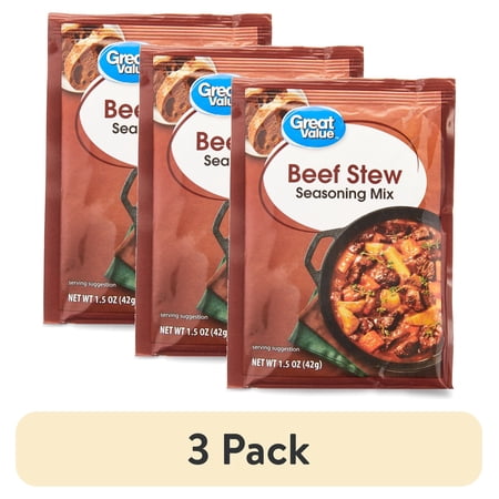 (3 pack) Great Value Beef Stew Seasoning Mix, 1.5 oz