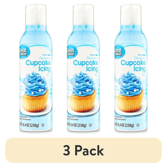 (3 pack) Great Value Blue Decorating Cupcake Icing, 8.4 oz