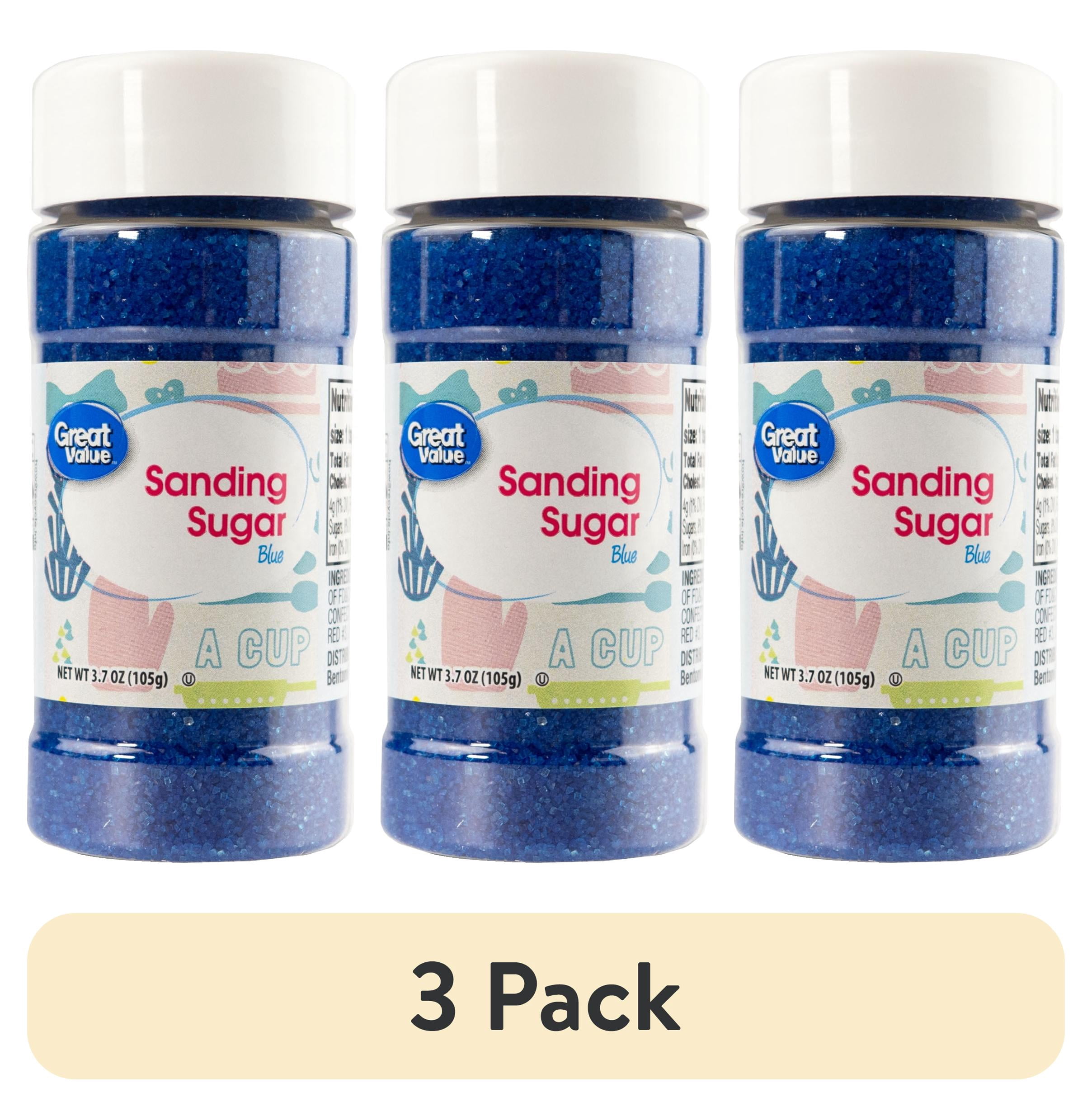 (3 pack) Great Value Blue Sanding Sugar, 3.7 oz