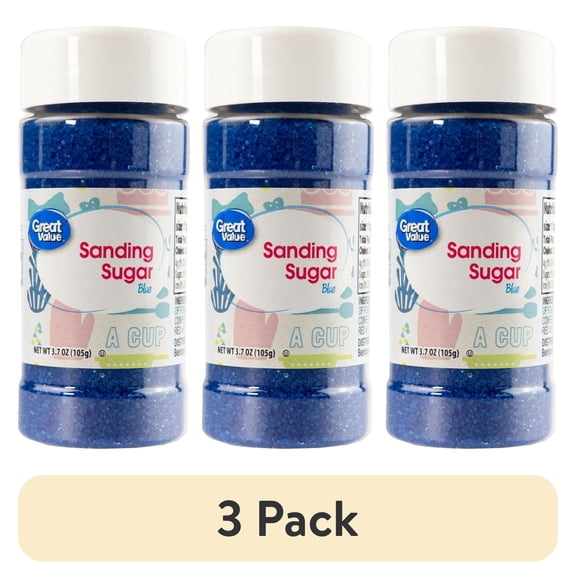 (3 pack) Great Value Blue Sanding Sugar, 3.7 oz