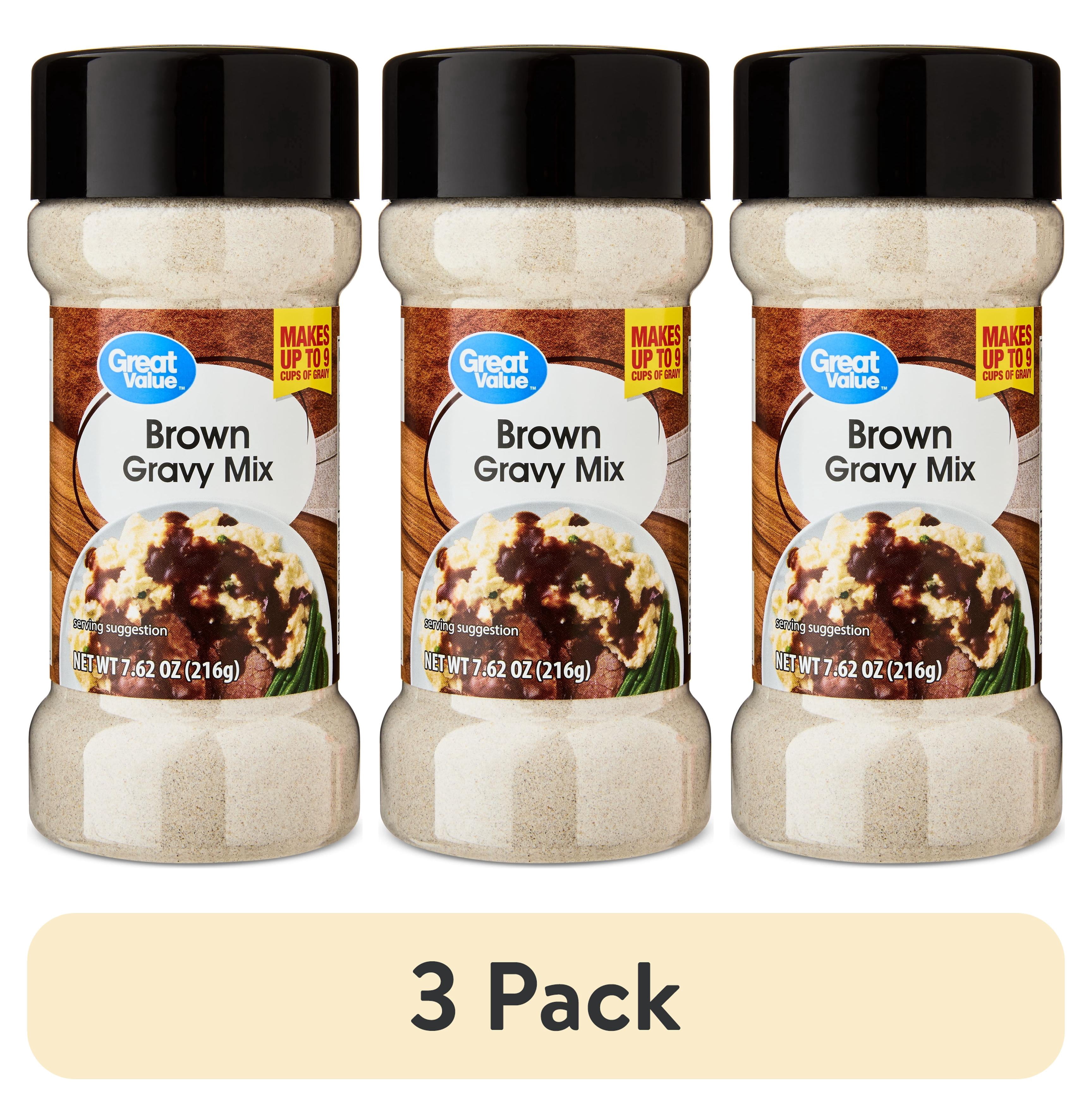 (3 pack) Great Value Brown Gravy Mix, 7.62 oz