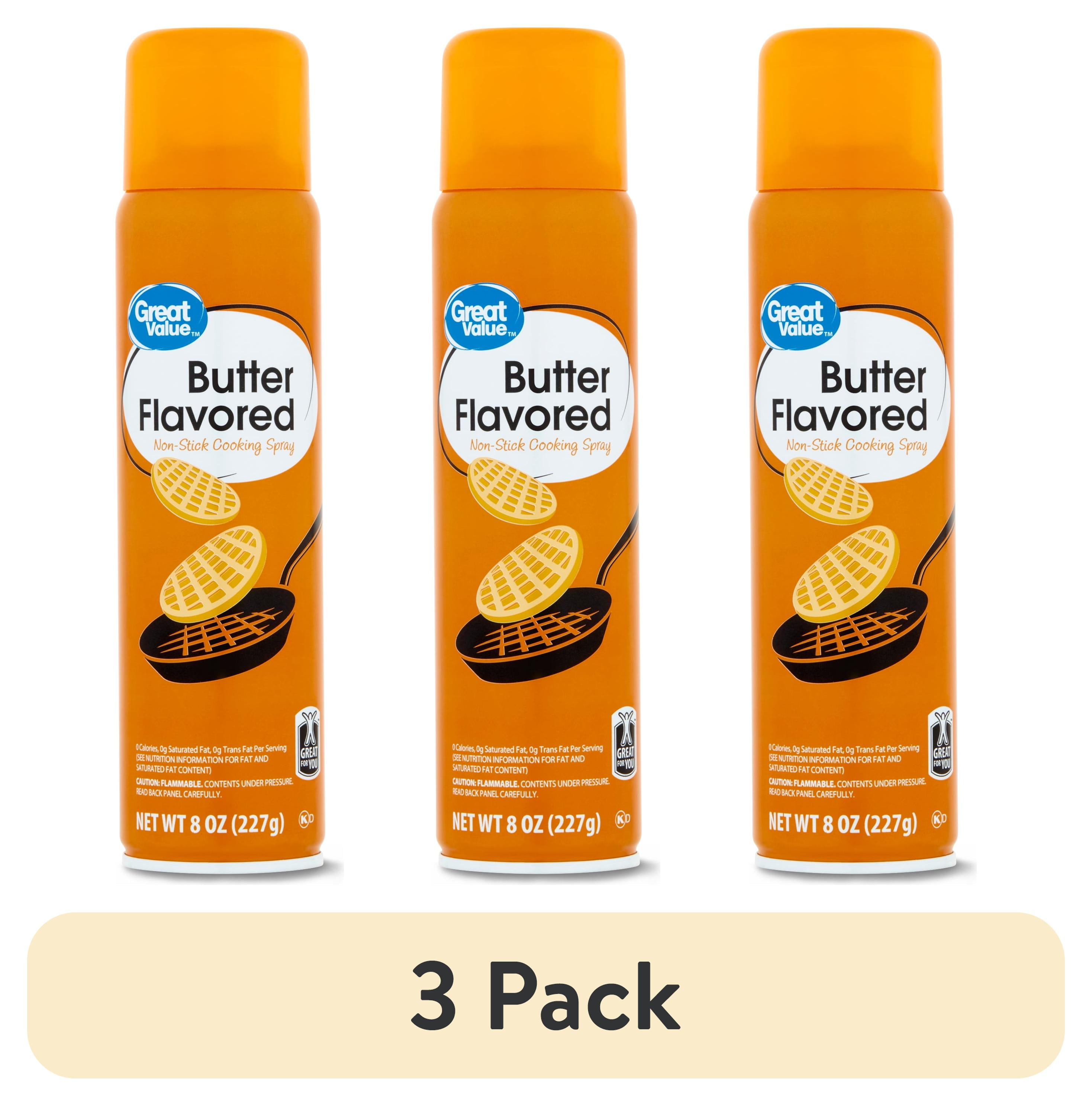 (3 pack) Great Value Butter Cooking Spray, 8 ounces - Walmart.com