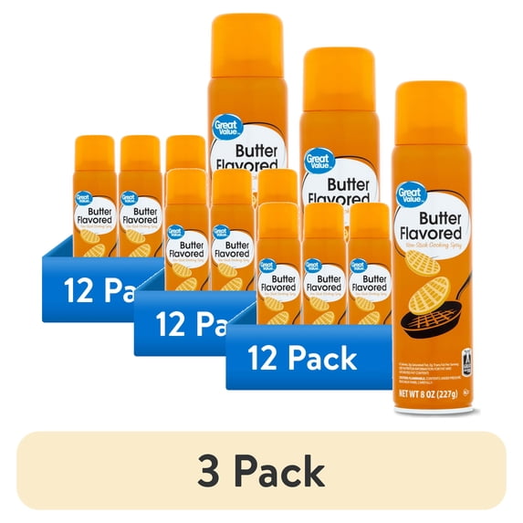 (3 pack) Great Value Butter Cooking Spray, 8 oz