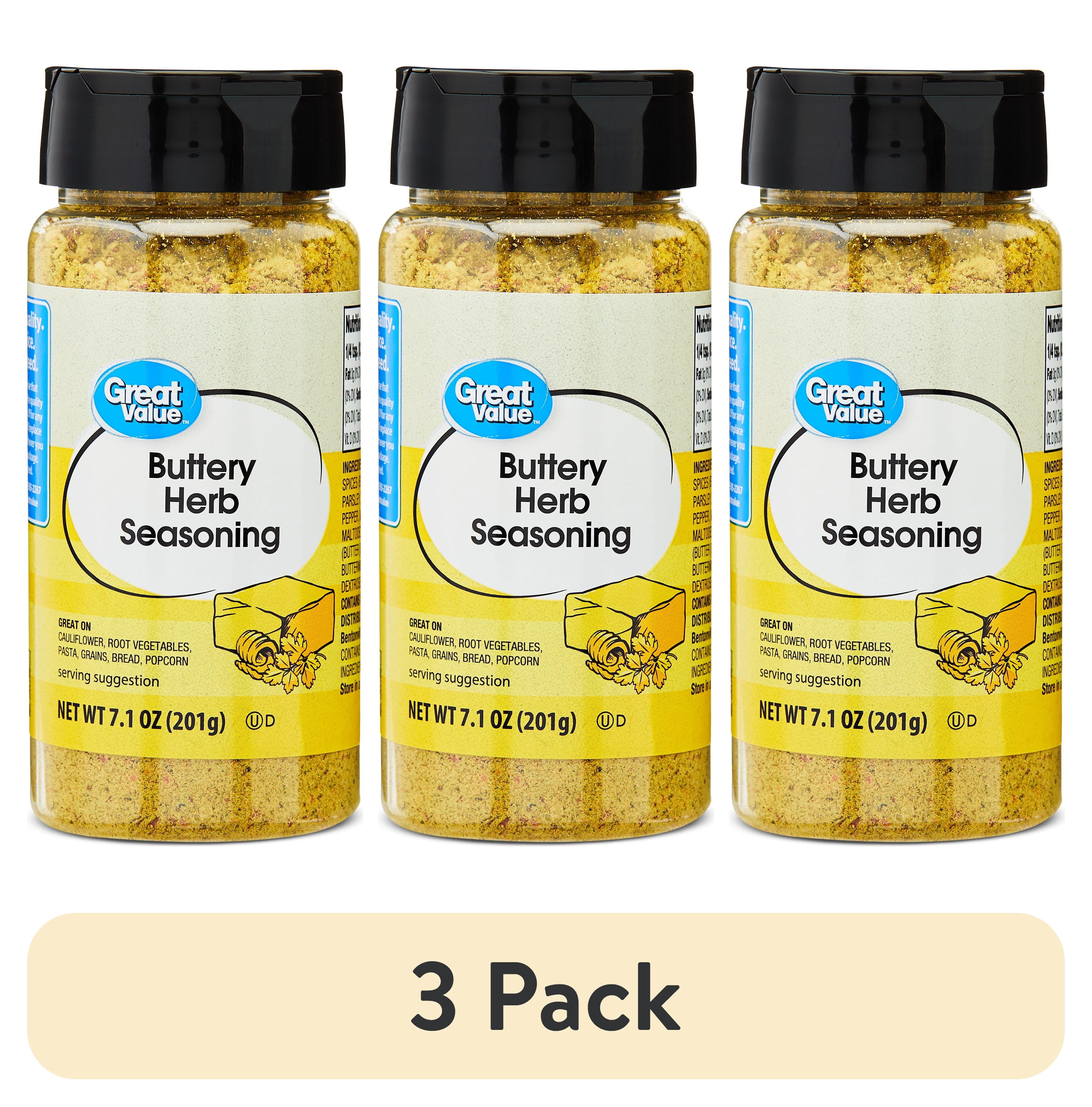 (3 pack) Great Value Buttery Herb Seasoning, 7.1 oz