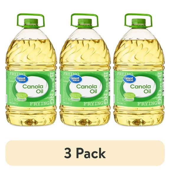 (3 pack) Great Value Canola Oil, 1 gal