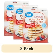 (3 pack) Great Value Complete Pancake & Waffle Mix, Extra Fluffy, Original, 32 oz