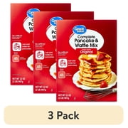 (3 pack) Great Value Complete Pancake & Waffle Mix, Extra Fluffy, Original, 32 oz