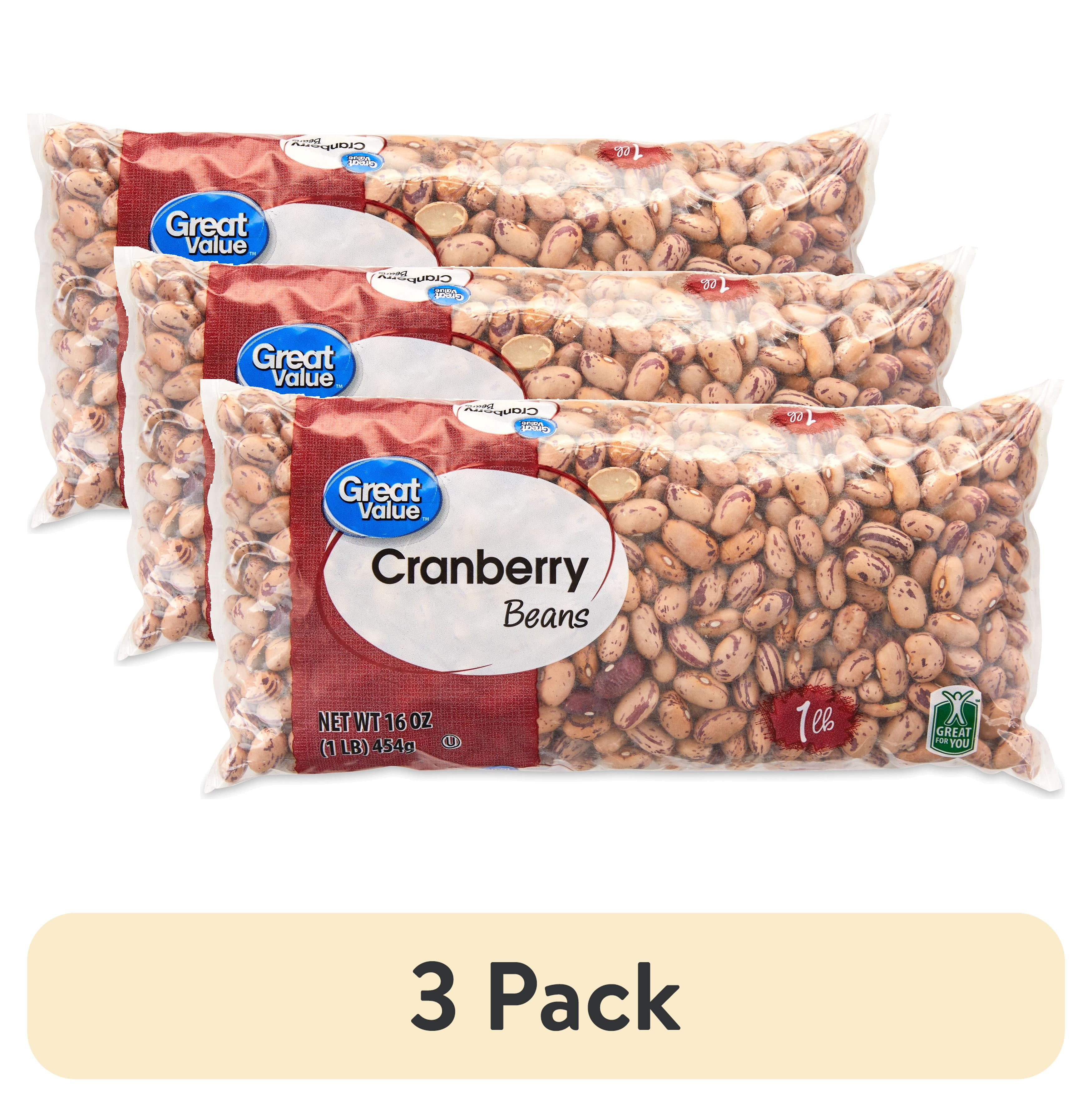 (3 pack) Great Value Cranberry Beans, 1 lb