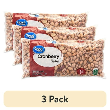 (3 pack) Great Value Cranberry Beans, 1 lb