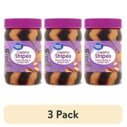 (3 pack) Great Value Creamy Stripes Peanut Butter & Grape Jelly, 18 oz