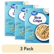 (3 pack) Great Value Crisp Rice Breakfast Cereal, 24 oz