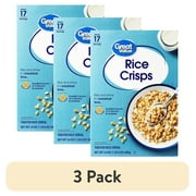 (3 pack) Great Value Crisp Rice Breakfast Cereal, 24 oz