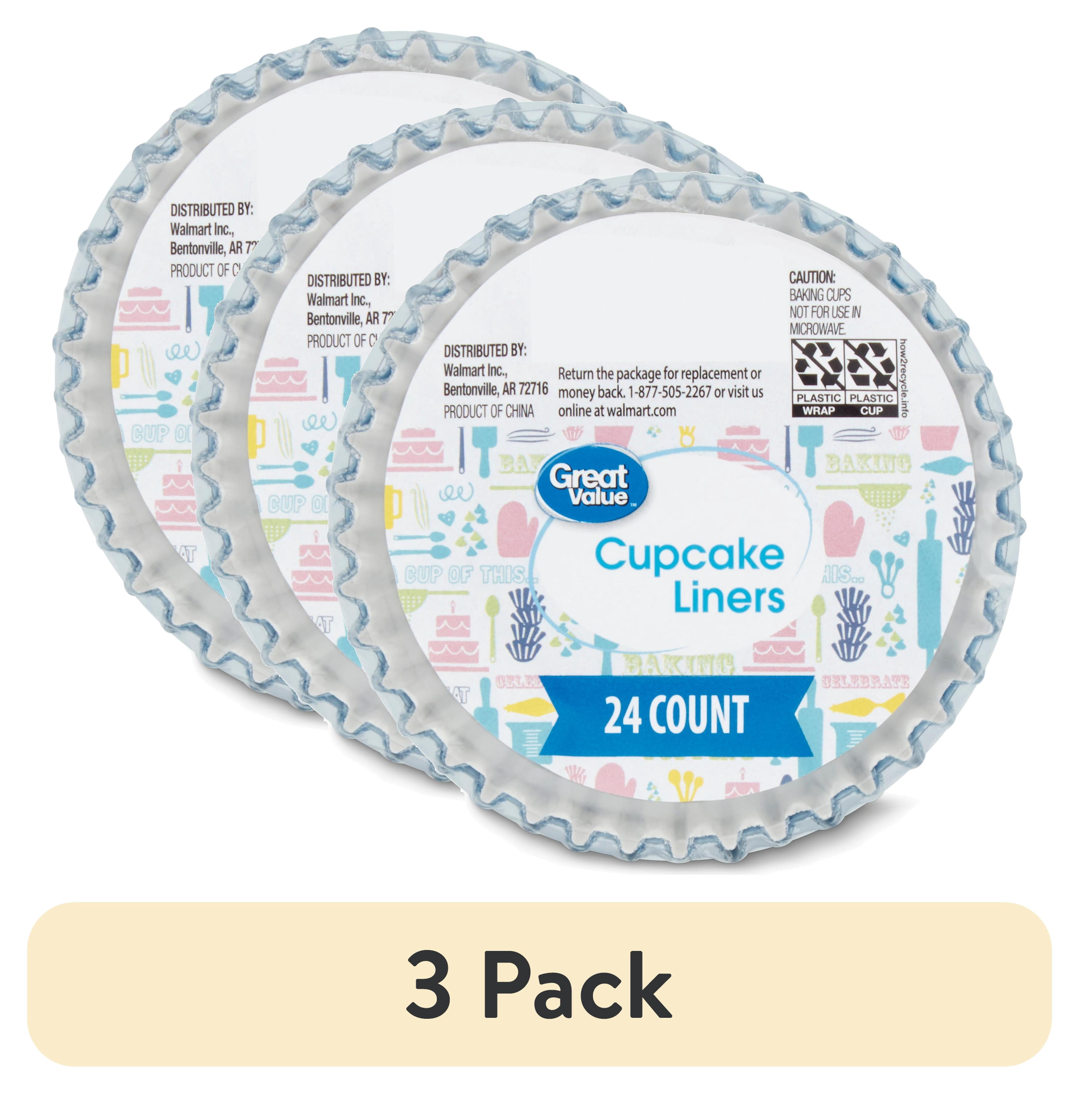 (3 pack) Great Value Cupcake Liners, Metallic Blue, 24 Count