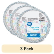 (3 pack) Great Value Cupcake Liners, Metallic Blue, 24 Count