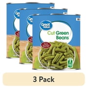 (3 pack) Great Value Cut Green Beans, 101 oz