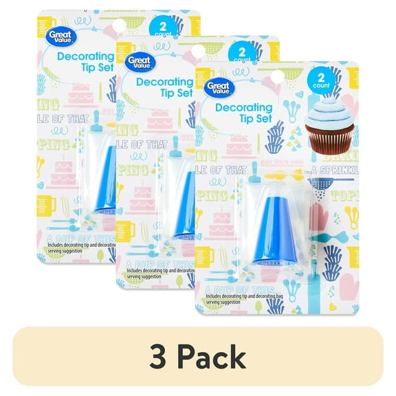(3 pack) Great Value Decorating Tip Set, 2 Count