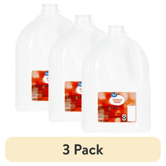 (3 pack) Great Value Distilled Water, 1 Gallon