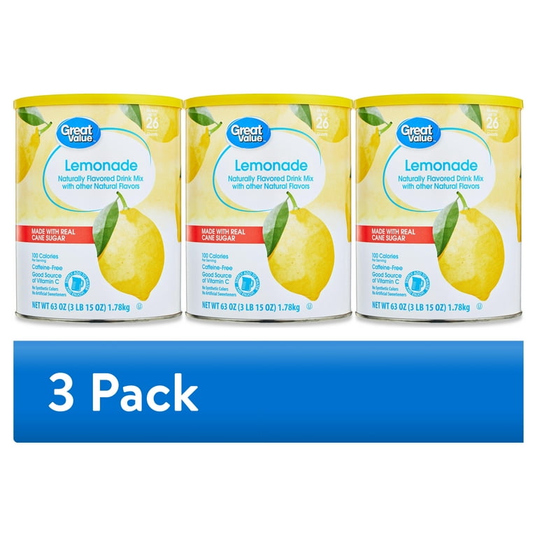 3 pack) Great Value Lemonade, Powders, 26 Quart - Walmart.com