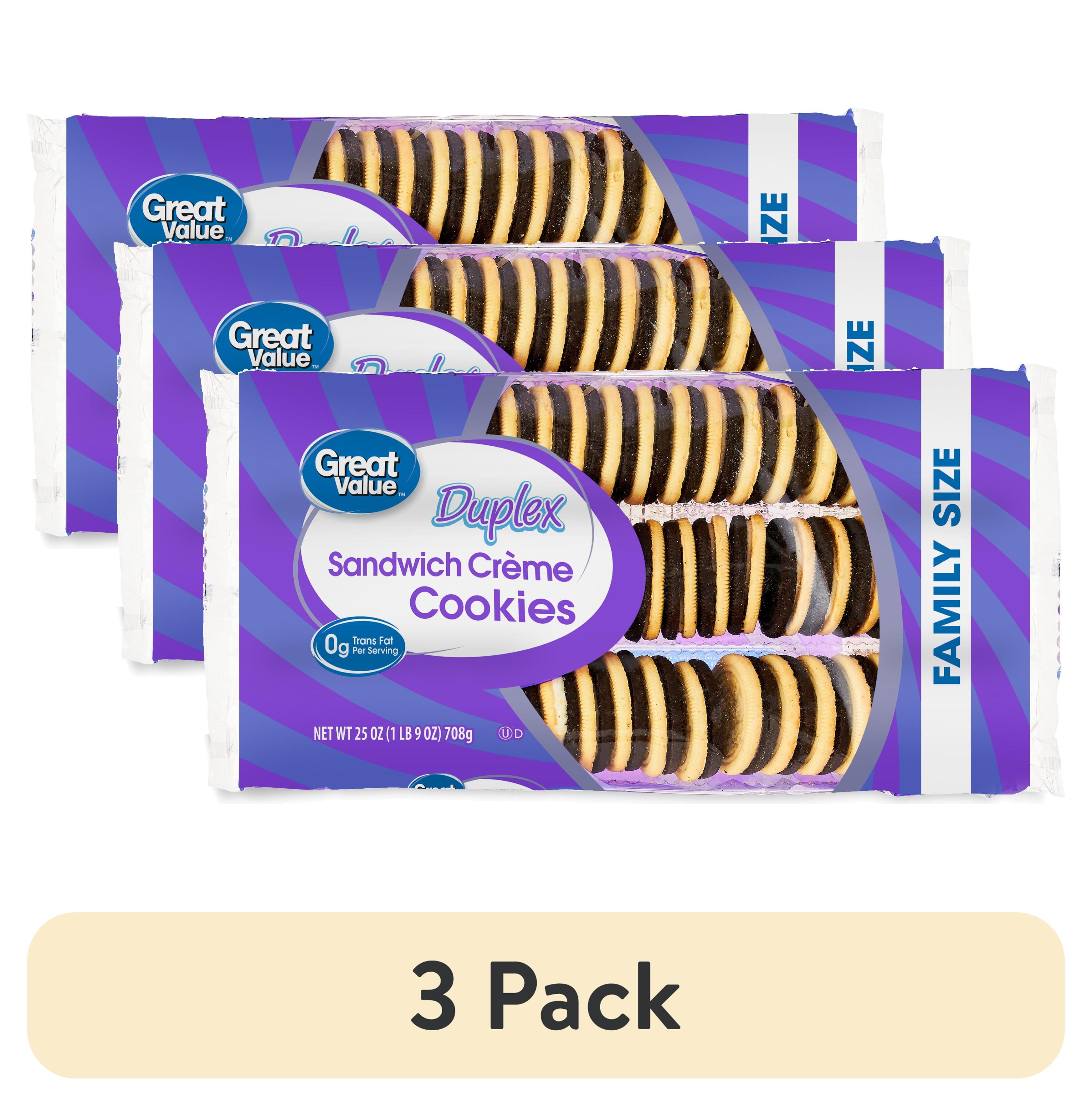 (3 pack) Great Value Duplex Sandwich Crème Cookies, 25 oz