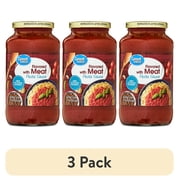 (3 pack) Great Value Flavored with Meat Pasta Sauce, 24 oz Jar