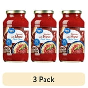 (3 pack) Great Value Flavored with Meat Pasta Sauce, 24 oz