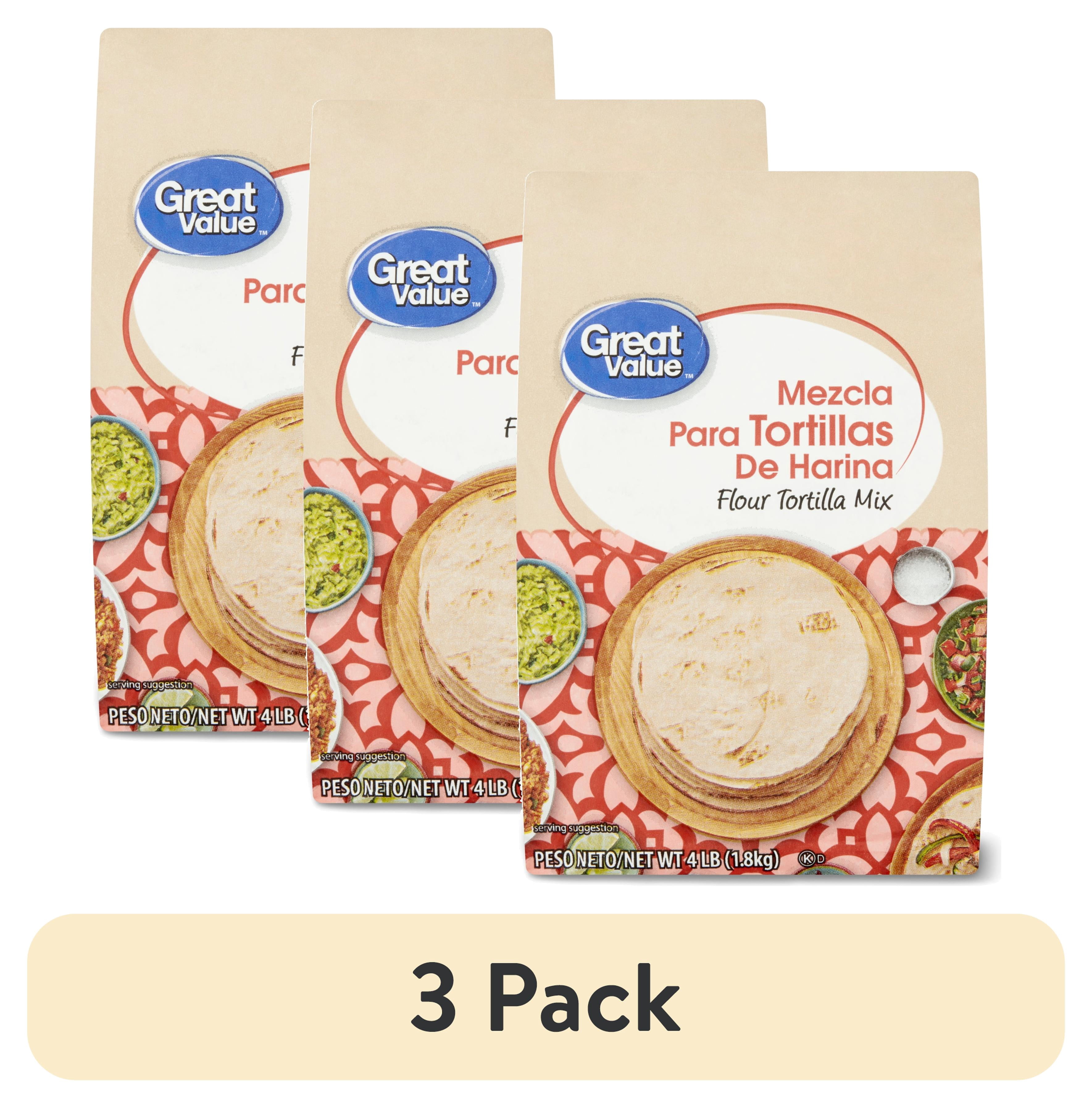 (3 pack) Great Value Flour Tortilla Mix, 64 oz