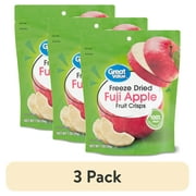 (3 pack) Great Value Freeze Dried Fuji Apple Fruit Crisps, 1 oz