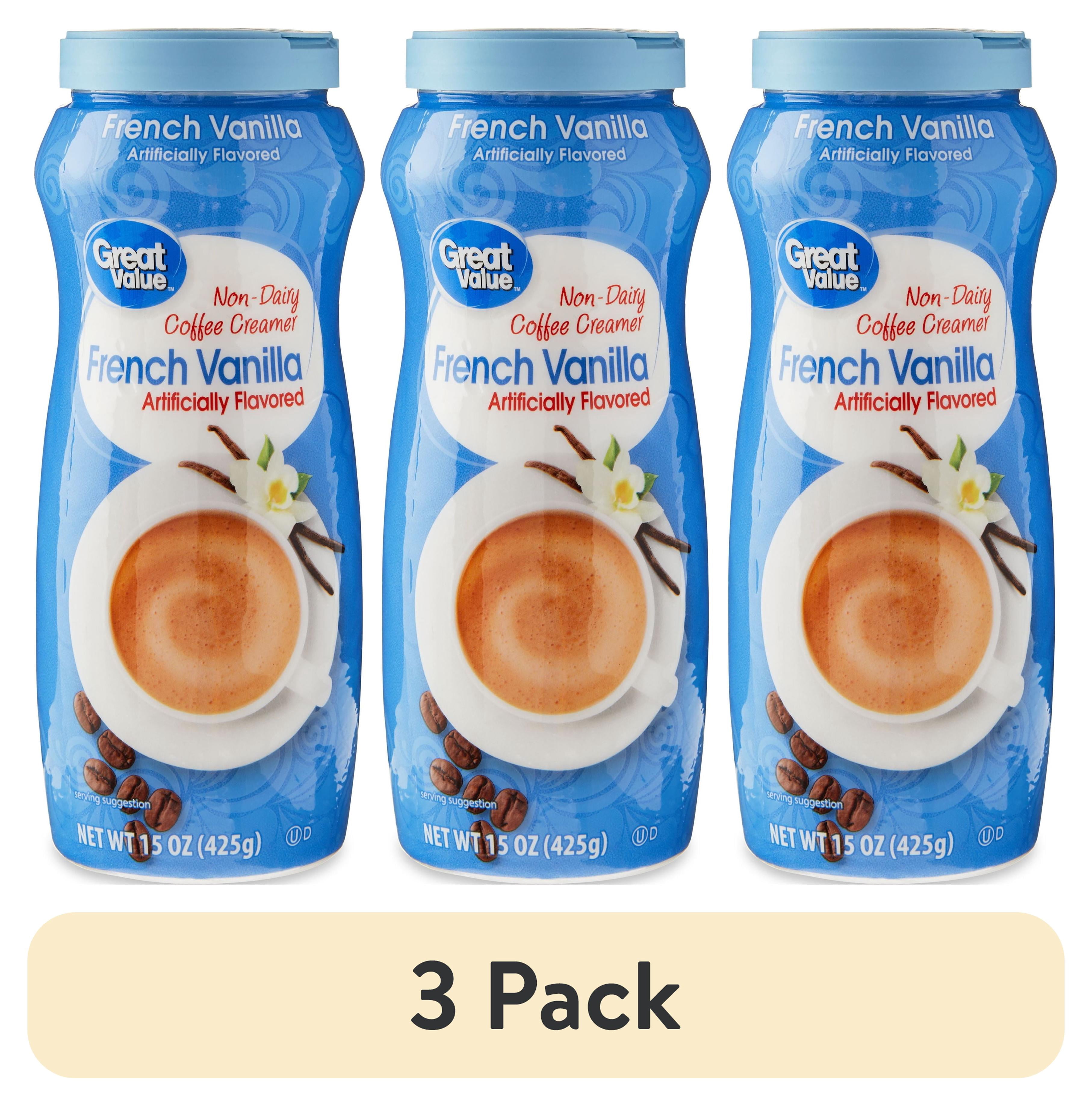 (3 pack) Great Value French Vanilla Non-Dairy Coffee Creamer, 15 oz