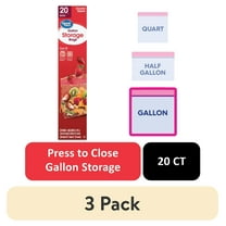(3 pack) Great Value Fresh Seal Double Zipper Storage Bags, Gallon, 20 Count