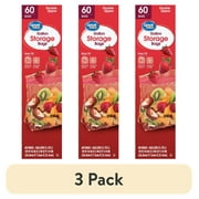 (3 pack) Great Value Fresh Seal Double Zipper Storage Bags, Gallon, 60 Count