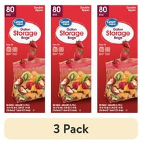 (3 pack) Great Value Fresh Seal Double Zipper Storage Bags, Gallon, 80 Count