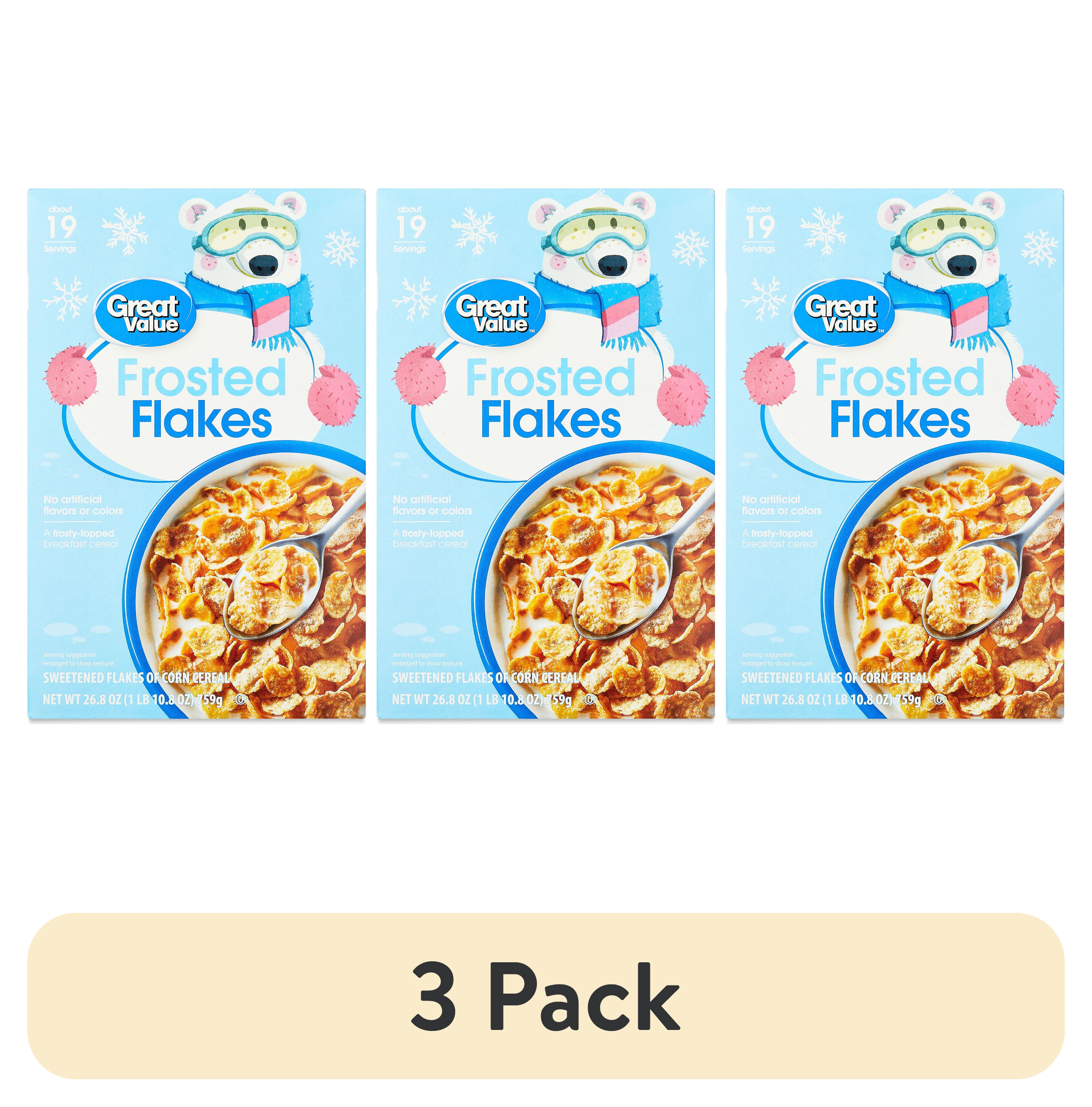(3 pack) Great Value Frosted Flakes Breakfast Cereal, 26.8 oz
