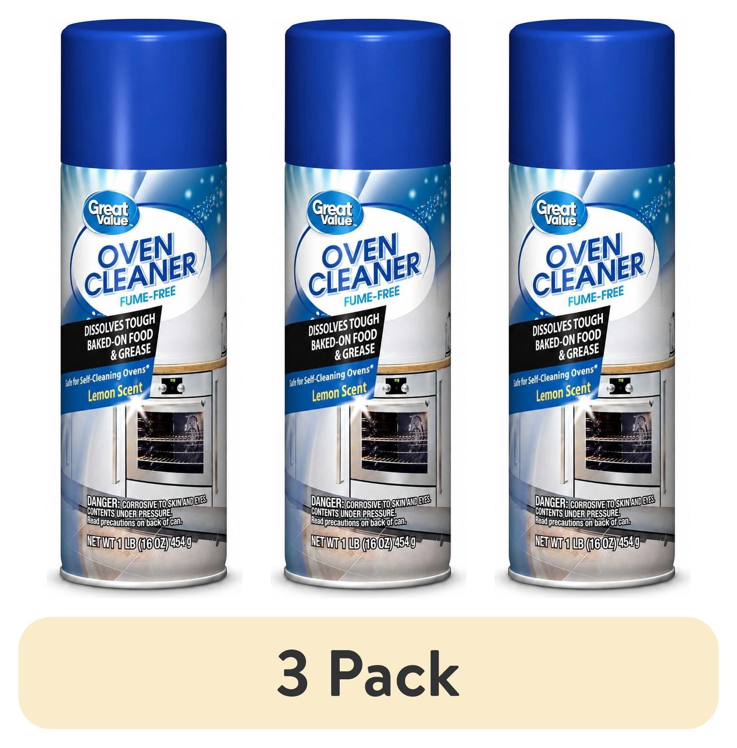 (3 pack) Great Value Fume Free Oven Cleaner Aerosol Spray, 16 oz, 1 Pack