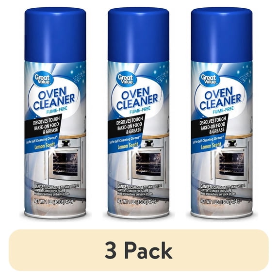 (3 pack) Great Value Fume Free Oven Cleaner Aerosol Spray, 16 oz, 1 Pack