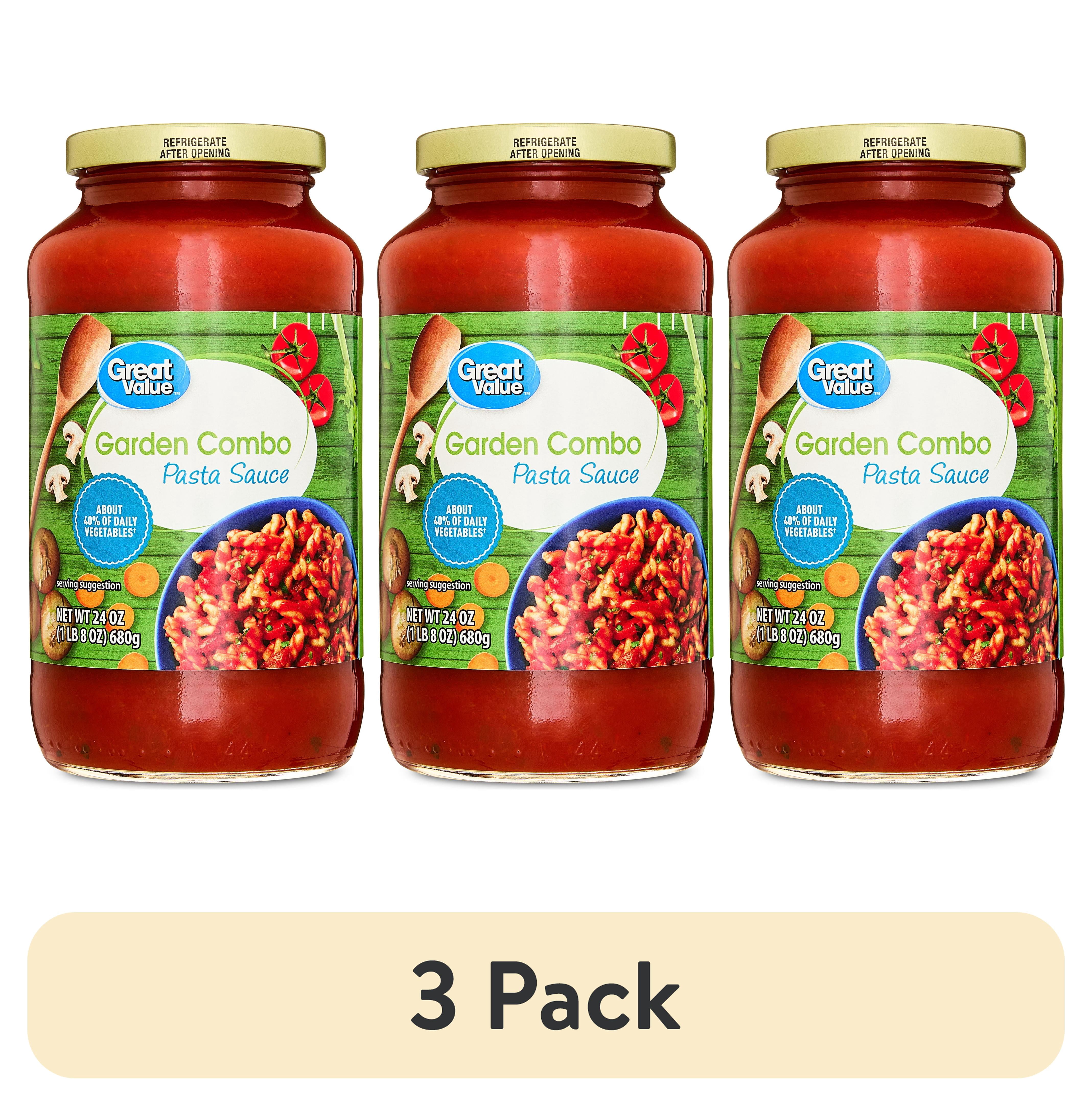 (3 pack) Great Value Garden Combo Pasta Sauce, 24 oz Jar
