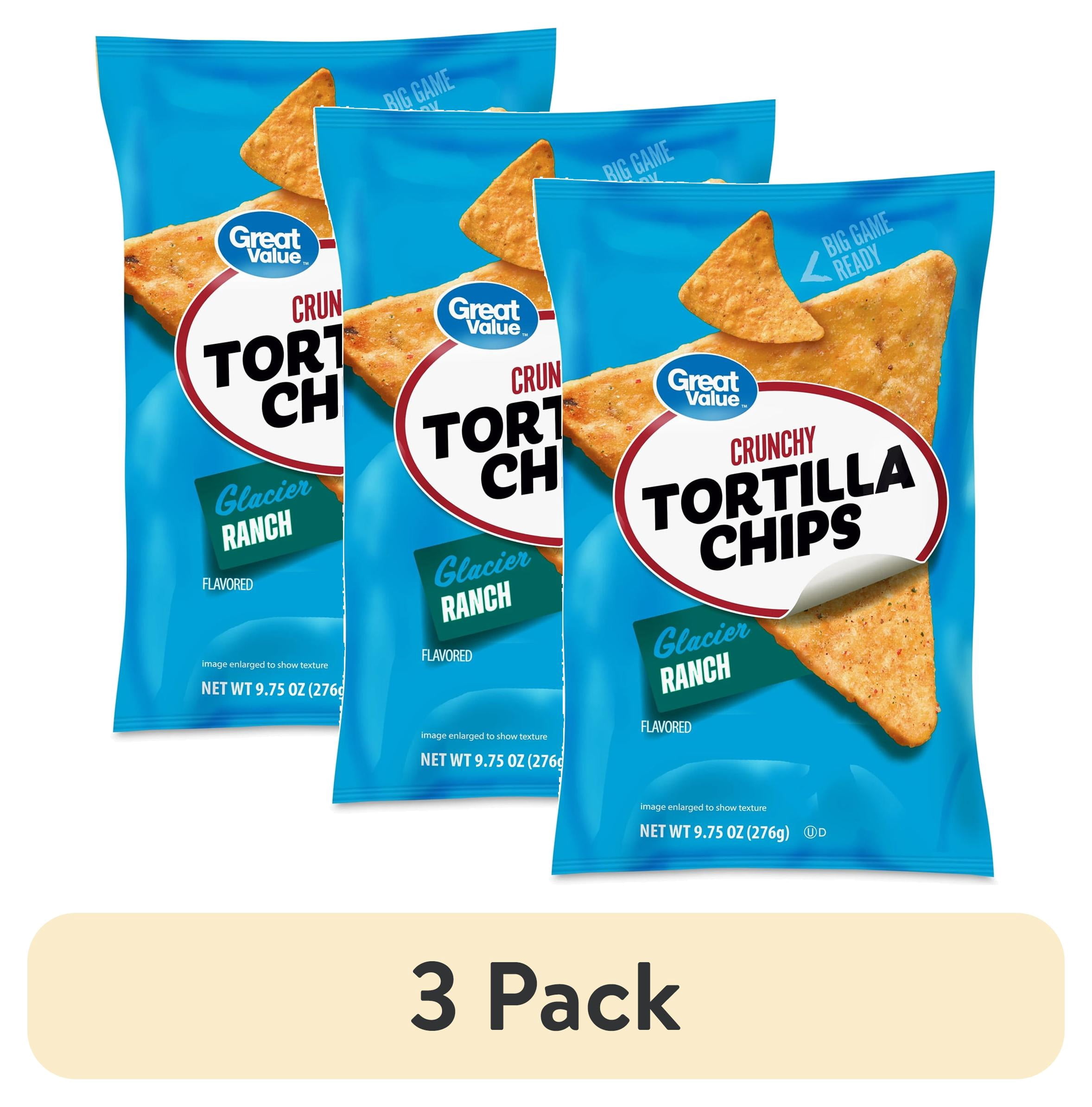 (3 pack) Great Value Glacier Ranch Tortilla Chips, 9.75 oz Bag