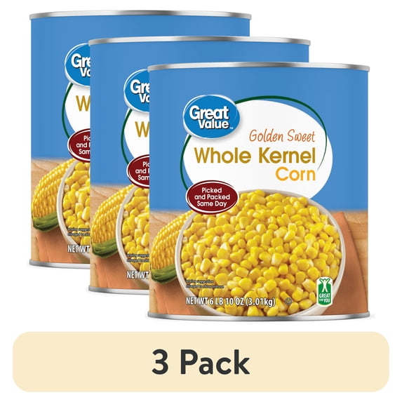 (3 pack) Great Value Golden Sweet Whole Kernel Corn, 106 oz - Walmart.com