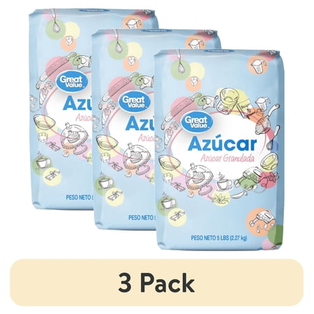 (3 pack) Great Value Granulated Sugar, 80 oz