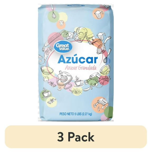 (3 pack) Great Value Granulated Sugar, 80 oz